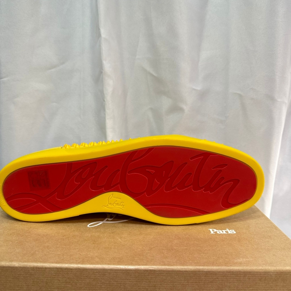 š„SOLDš„NWT CHRISTIAN LOUBOUTIN MEN'S LOUIS FLAT LEATHER SPIKE HIGH-TOP SNEAKERS - Picture 11 of 16